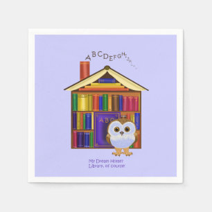 Serviettes Jetables Maison rêveuse - bibliothèque !