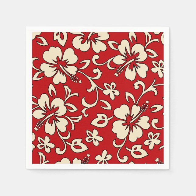 Serviettes Jetables Malia Hibiscus Hawaiian Floral (Devant)
