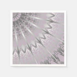 Serviettes Jetables Mandala mauve argenté