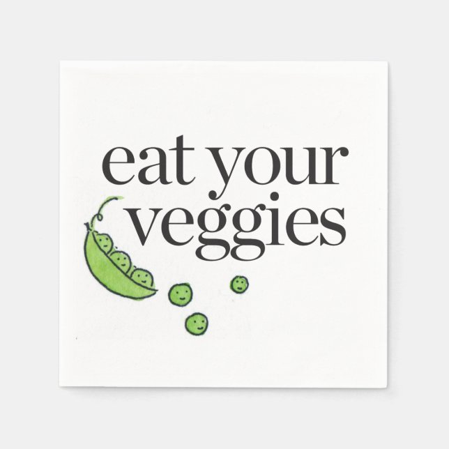 Serviettes Jetables Mange tes Légumes (Devant)