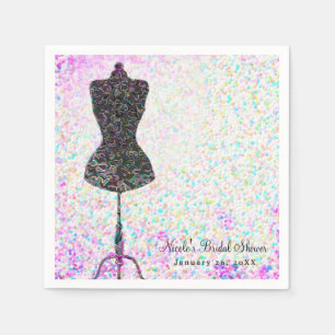 Serviettes Jetables Mannequin Confettis Mode Personnalisé Fête
