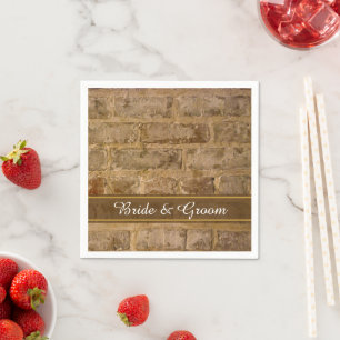 Serviettes Jetables Mariage de briques industrielles chics