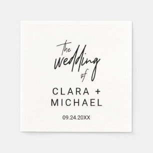Serviettes Jetables Mariage de calligraphie Whimsical