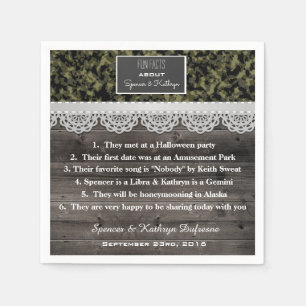 Serviettes Jetables Mariage de Camouflage romantique