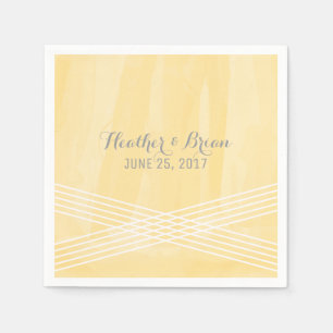 Serviettes Jetables Mariage de déco aquarelle jaune