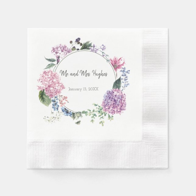 Serviettes Jetables Mariage de fleurs d'hibiscus blanc (Devant)