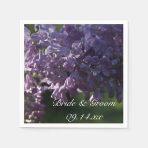 Serviettes Jetables Mariage de fleurs violettes Lilac