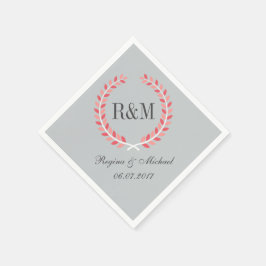 Serviettes Jetables Mariage de germe Rustique Laurel Monogram Napkin r