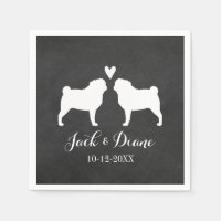 Mariage de Pugs Couple avec Texte Personnalisé