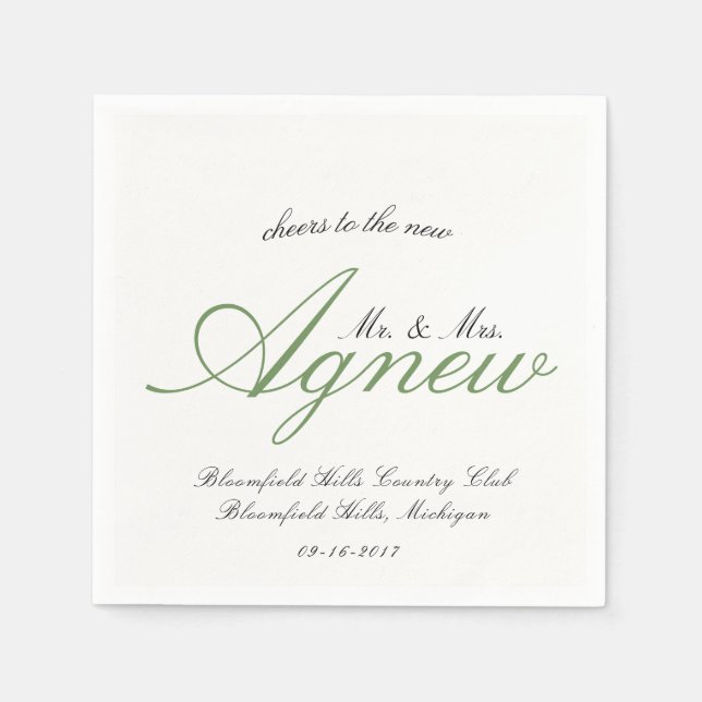 Serviettes Jetables Mariage de septembre 2 (Devant)