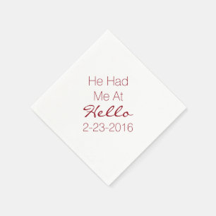 Serviettes Jetables Mariage de texte personnalisé Cocktail Napkin