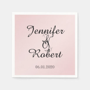 Serviettes Jetables Mariage d'élégance rose pâle Napkin