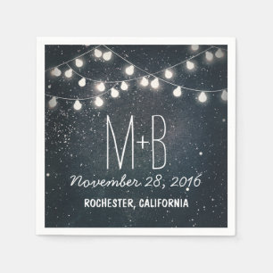 Serviettes Jetables Mariage des étoiles de nuit
