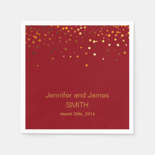 Serviettes Jetables Mariage élégant Table mini confetti or Brown