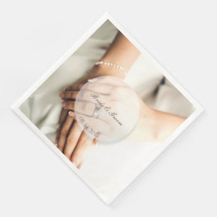 Serviettes Jetables Mariage modifiable de l'anneau de diamant de marié