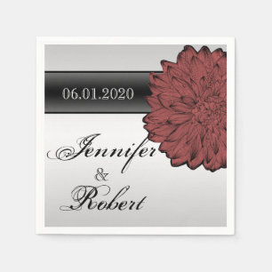 Serviettes Jetables Mariage noir Dahlia Posh