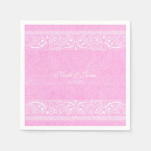 Serviettes Jetables Mariage Occidental de Campagne à Paisley Rustique 