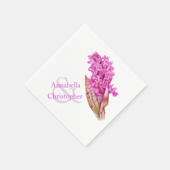 Serviettes Jetables Mariage orchidée sauvage aquarelle papier serviett (Coin)