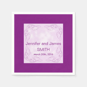 Serviettes Jetables Mariage personnalisé Abstrait Swirl violet