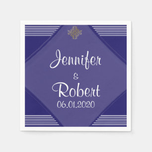 Serviettes Jetables Marine Art Déco Posh Mariage Napkin