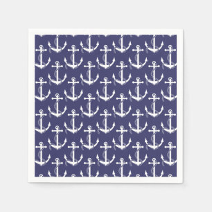 Serviettes Jetables Marine Aweigh d'Ancres nautiques