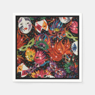 Serviettes Jetables Masques Mardi Gras 2