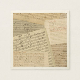 Serviettes Jetables Mélange de manuscrit de musique de Beethoven