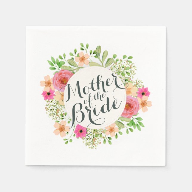 Serviettes Jetables Mère du Mariage de mariée | Napkin (Devant)