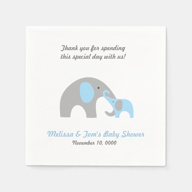 Serviettes Jetables Mère et bébé Eléphant Douche serviettes BLUE GRAY (Devant)