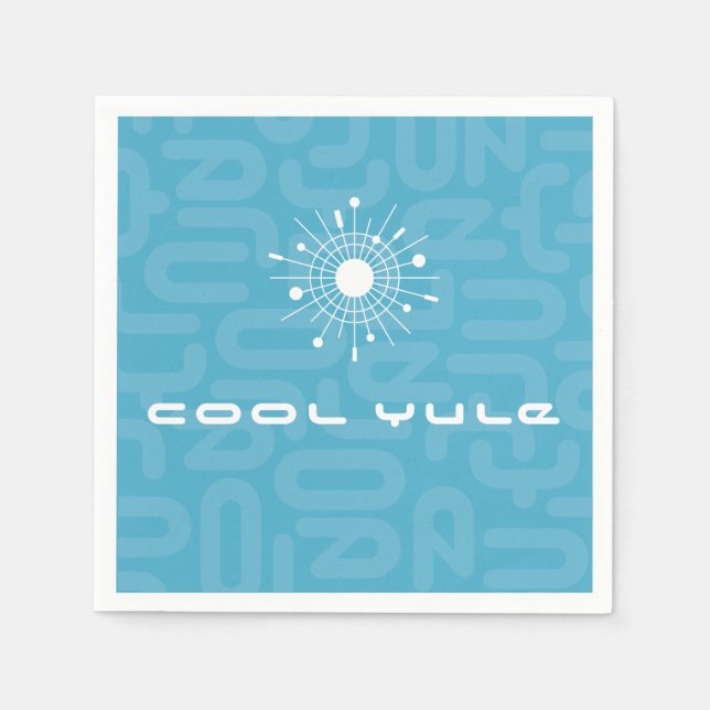 Serviettes Jetables Mi-siècle moderne Spoutnik atomique Snowflake MOD (Devant)