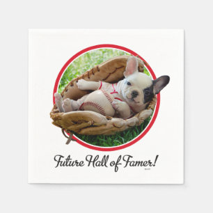 Serviettes Jetables Mignonne chiot dans un Mitt de baseball
