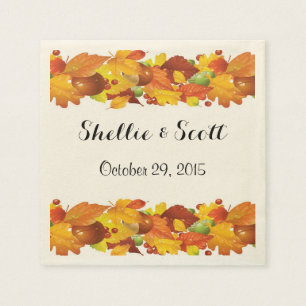 Serviettes Jetables Modèle de serviettes Mariage de automne personnali