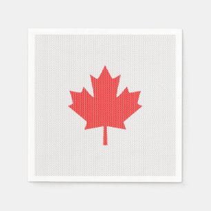 Serviettes Jetables Modèle Knit Maple Leaf Tricot Motif