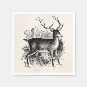 Serviettes Jetables Modèle personnalisé par mâle vintage de cerfs