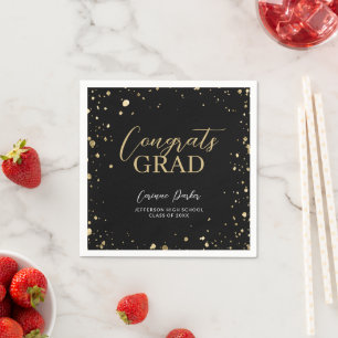 Serviettes Jetables Moderne Glitz Graduation personnalisée