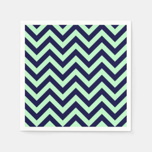 Serviettes Jetables Monnaie, bleu marine Grand Chevron ZigZag Motif