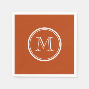 Serviettes Jetables Monogramme couleur haut de gamme de rouille initia