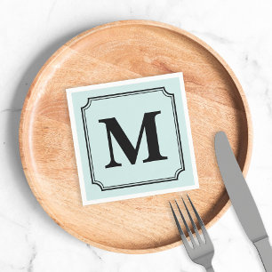 Serviettes Jetables Monogramme de bordure de ticket Arrière - plan cou