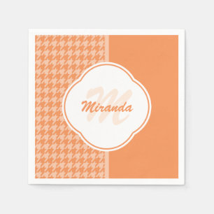 Serviettes Jetables Monogramme et nom de l'orangerie à la mode Orange