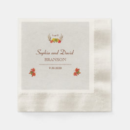 Serviettes Jetables Monogramme personnalisé Mariage de automne Russe A
