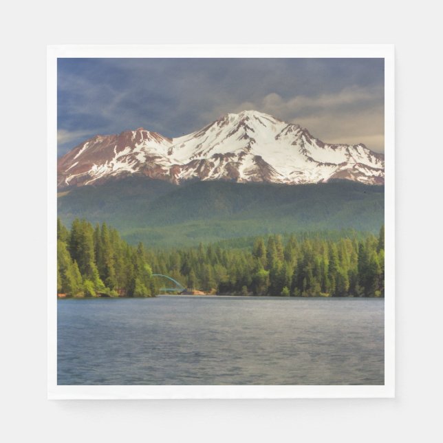 SERVIETTES JETABLES MONT SHASTA DU LAC SISKIYOU (Devant)
