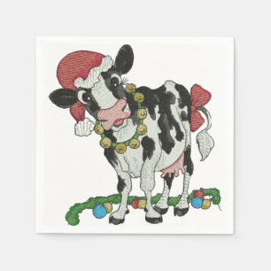 Serviettes Jetables Mooey Noël ! Serviettes de Noël à thème vaches