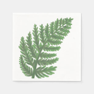 Serviettes Jetables Moss Green Fern aquarelle botanique