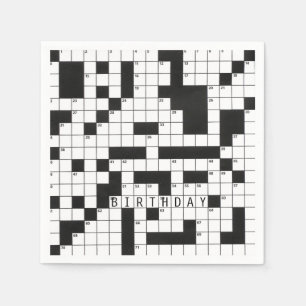 Serviettes Jetables mot croisé puzzle pour la fête d'anniversaire