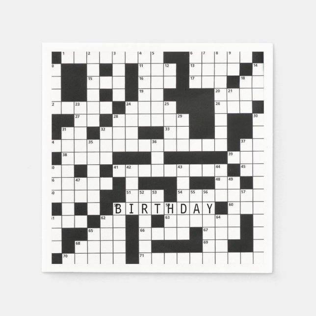 Serviettes Jetables mot croisé puzzle pour la fête d'anniversaire (Devant)