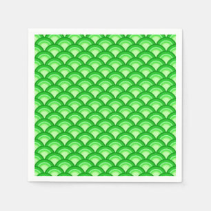Serviettes Jetables Motif à vagues Art déco - vert jade