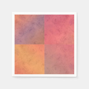 Serviettes Jetables Motif aquarelle pastel orange rose rouge