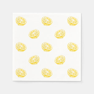 Serviettes Jetables Motif citron aquarelle
