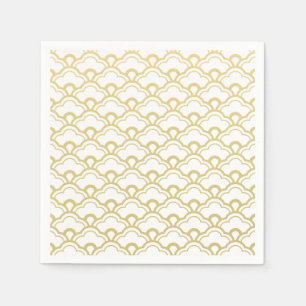 Serviettes Jetables Motif de coquilles cranté par blanc de feuille