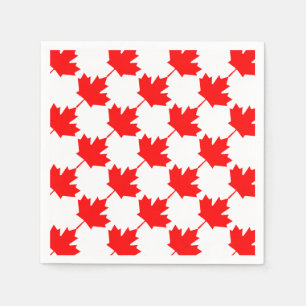 Serviettes Jetables Motif de feuille d'érable rouge du Canada